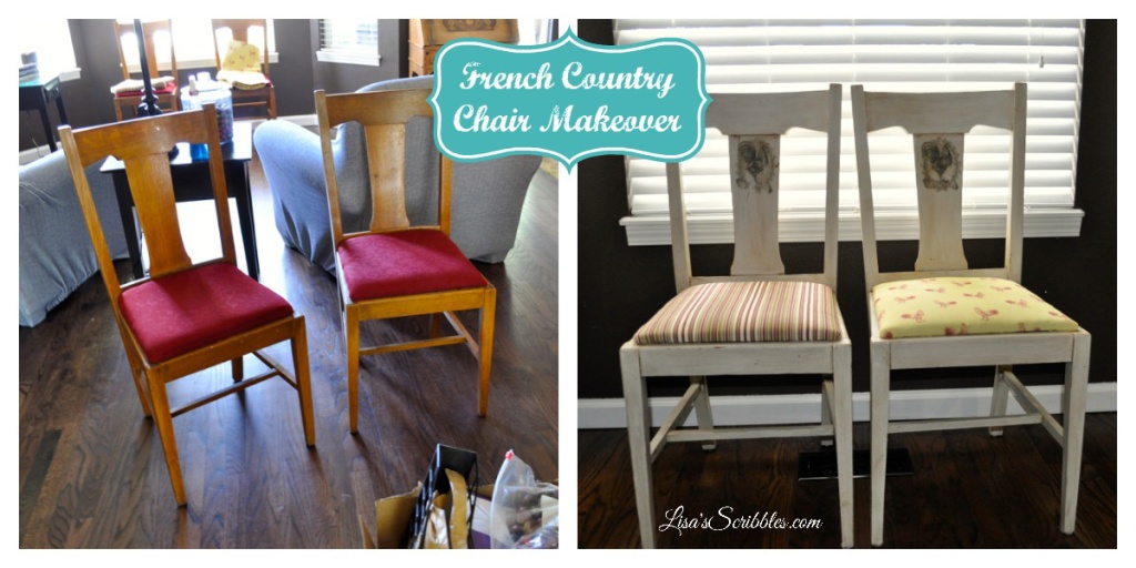French Country Chair makeover collage